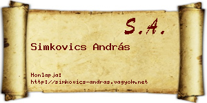 Simkovics András névjegykártya